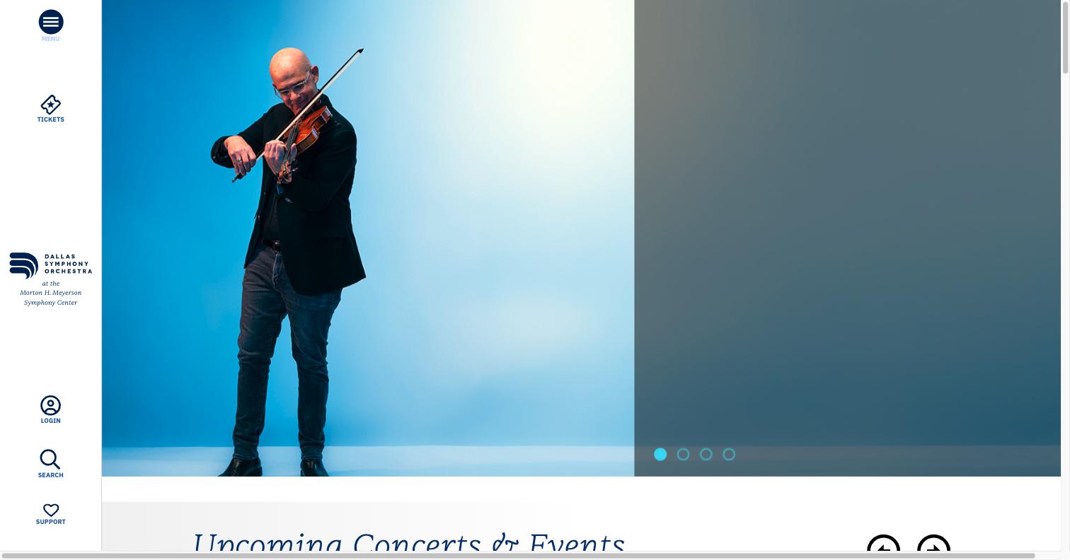 Dallas Symphony Orchestra - Homepage - live site screenshot