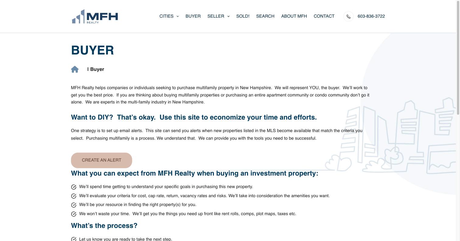 MFH Commercial Realty - Buyer - live site screenshot