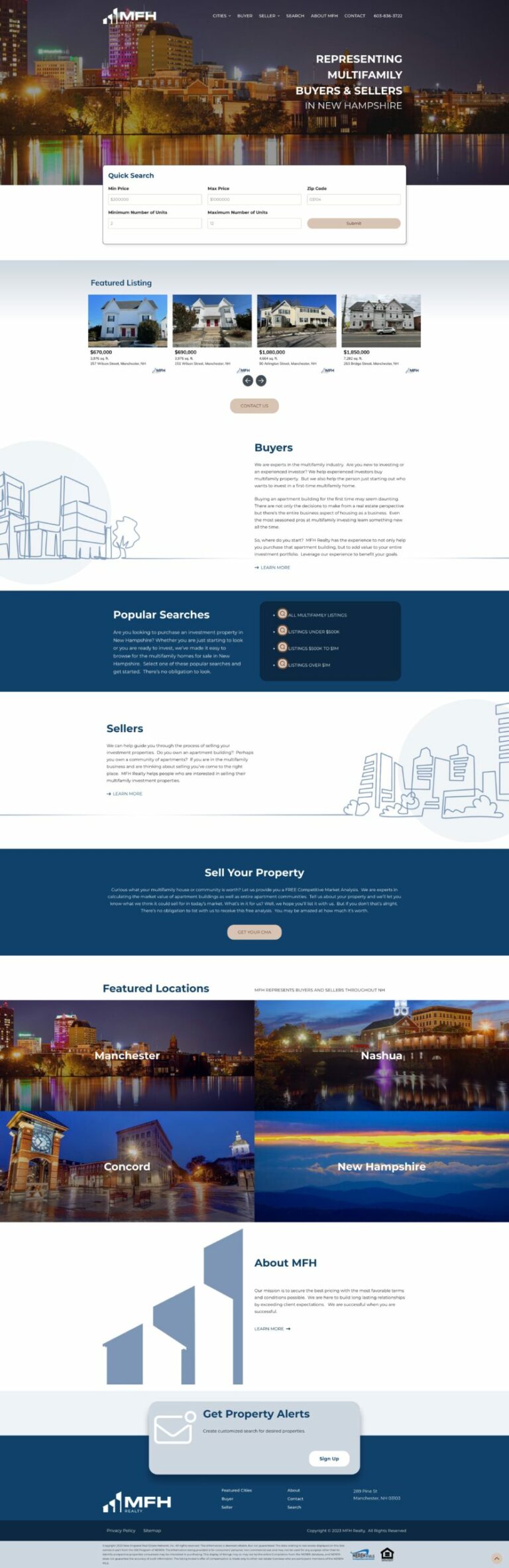 MFH Commercial Realty custom WordPress site built by 465-Media